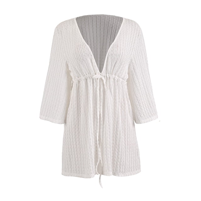 Salida de Playa Ocean Pacific para Mujer, Escote V Profundo Blanco Talla M