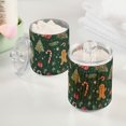 thumbnail image 2 of Yayeee 4 Pack Qtip Holder Bathroom Cotton Swab Canister with Lid Clear Dispenser Set, Christmas Gingerbread, 2 of 6