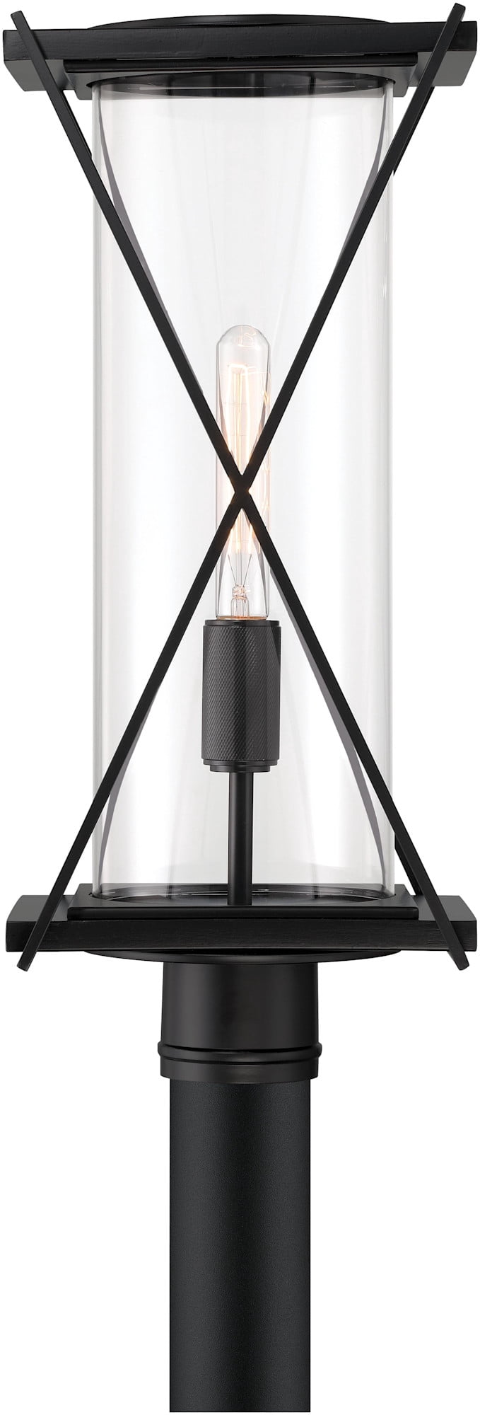The Great Outdoors 77605 Rockhill 22" Tall Post Light - Dark Matte Black