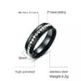 thumbnail image 6 of White CZ Stainless Steel Engagement Band Men Womens Wedding Black Ring Size 5-13, 6 of 6