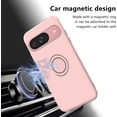 thumbnail image 5 of Compatible with Google Pixel 9 Case with Ring Kickstand Green, Google Pixel 9 Phone Case Silicone Liquid with Soft Microfiber Lining Slim Shockproof Protective Cover (Rosa), 5 of 14