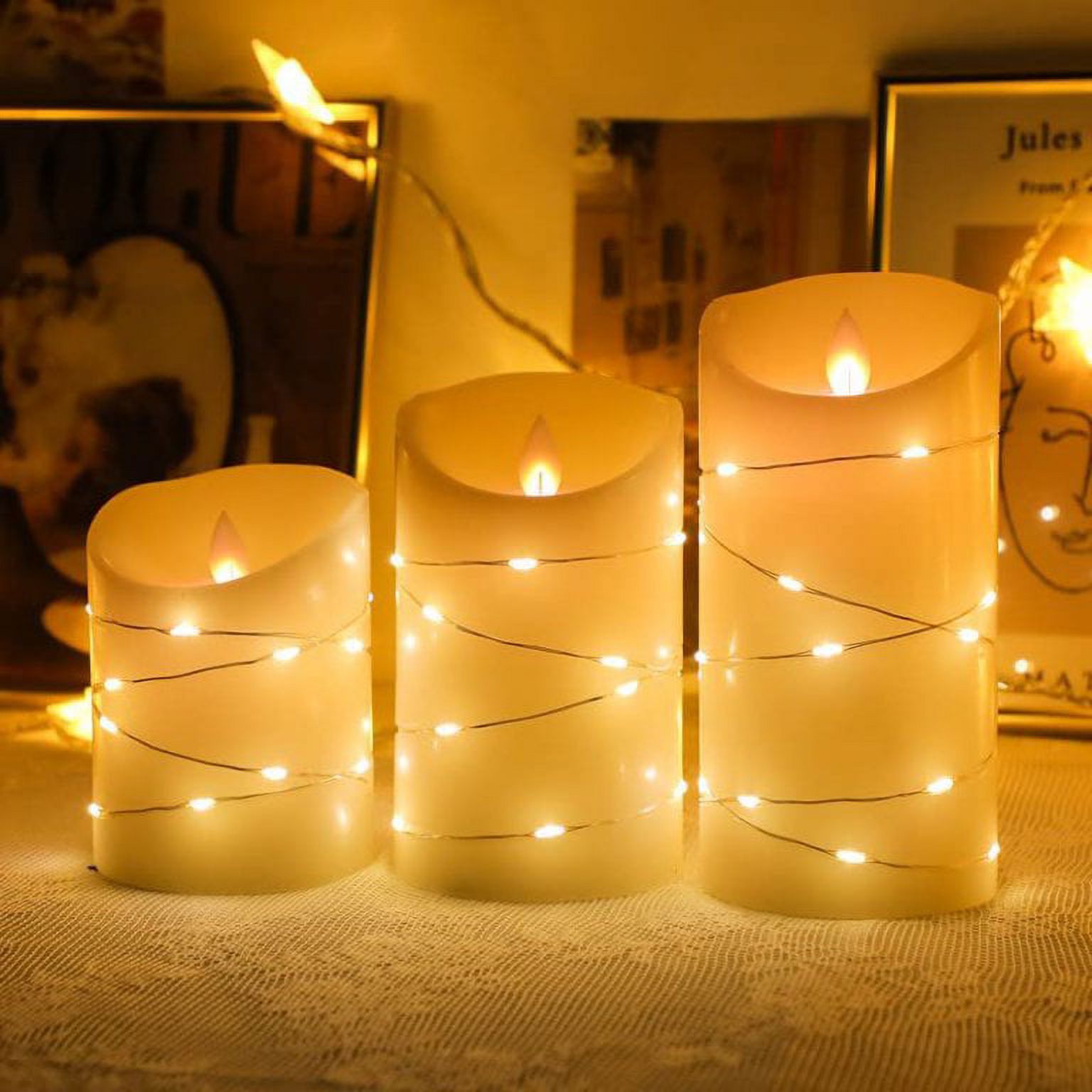 Yinuo Light 3 Pack Led Flameless Candles Flickering with Remote, LED