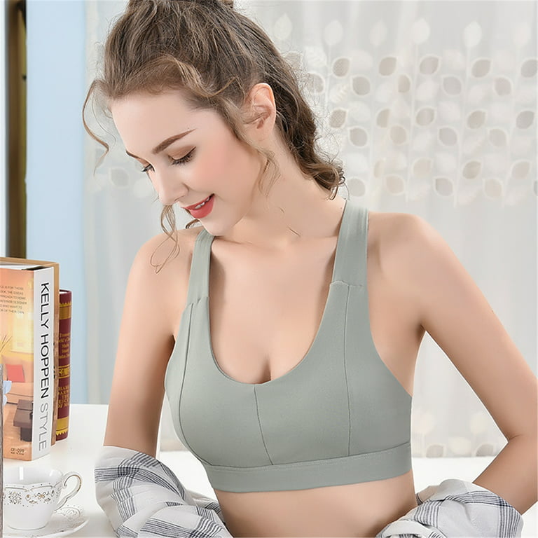 Zpanxa Bras for Women Woman Bras With String Quick Dry Shockproof Running  Fitness Large Size Underwear Womens Bras Sports Bra Green S 