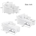 thumbnail image 2 of Noble House Chenille Convertible Sleeper Chair with Adjustable Backrest,Beige, 2 of 10