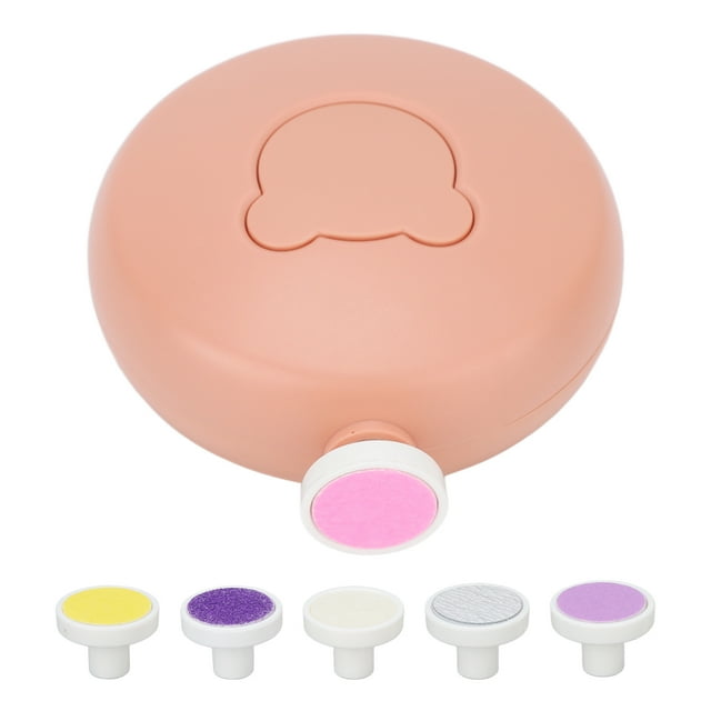 Nail File, Quiet Electric Baby Nail Trimmer Ergonomic ABS 6 Grinding Heads For Fingernail For Infant Orange