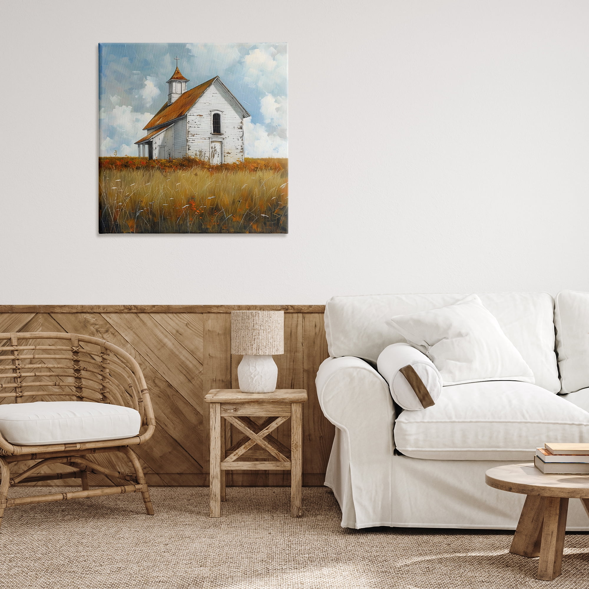 Stupell Industries Rustic Church in Field Canvas Wall Art, design by Creative Studio
