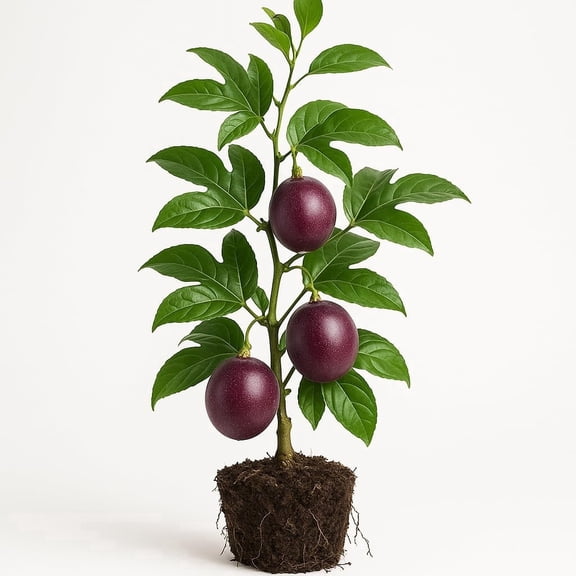 Purple Passion Fruit Vine Starter Plant, Ships Bare Root, No Pot, 4-7 inches, Full Sun, USDA Zones 9-11