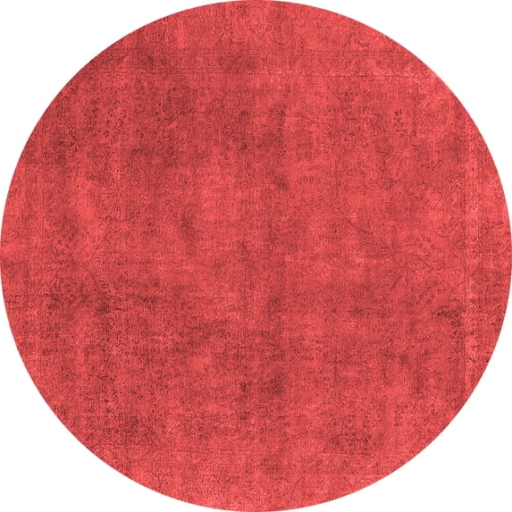 Ahgly Company Indoor Round Oriental Red Industrial Area Rugs, 8' Round