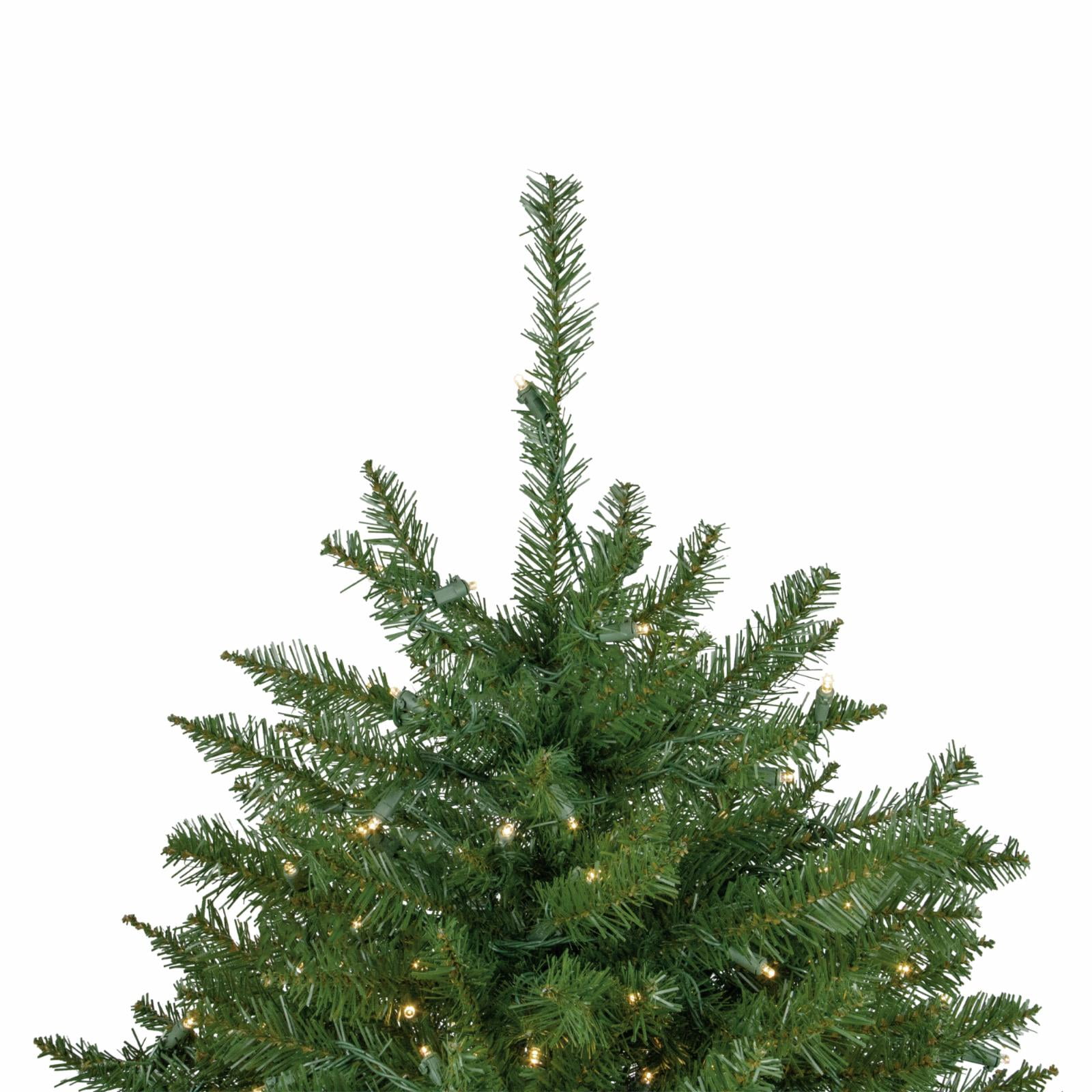 Northlight Clear Prelit LED Green Hinged Pine Christmas Tree, 7.5'