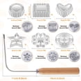 thumbnail image 2 of Juego de 7 Moldes de Aluminio Fundido para Rosetas y Timbales con Mango de Madera para Galletas Escandinavas y Postres Crujientes, 2 of 5