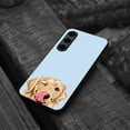 thumbnail image 4 of WIRESTER Shockproof Soft Rubber Cover Case for Samsung Galaxy S24 FE 6.7", Animal Winking Golden Retriever On Light Blue Background, 4 of 5
