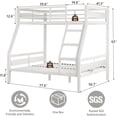 thumbnail image 2 of Honfach Twin Over Full Metal Bunk Bed, Heavy Duty Frame with Ladder & Full Guardrail, Noise-Free, Large Underbed Storage, No Box Spring Needed，White, 2 of 9