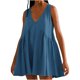 thumbnail image 2 of mfyjkho Vestidos de fiesta para mujer, Vestido mini informal de verano con escote en V y mangas cortas para mujer Vestidos largos para mujer xs, 2 of 6