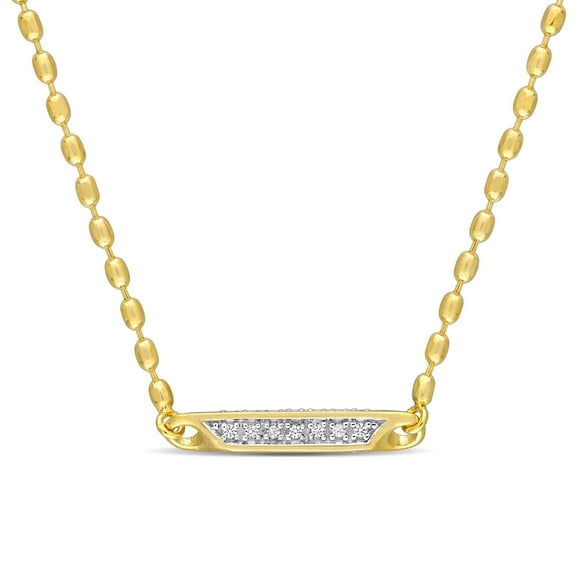 Everly Women's Created Sapphire Yellow Gold Plated Necklace
