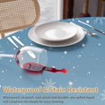 thumbnail image 4 of Round Tablecloth Christmas White Snowflakes Waterproof Oil Proof Polyester Table Cloth Cover Decor for Home Dining Outdoor,Patio,Parties, 60" Dia. Winter Blue Gradient, 4 of 9