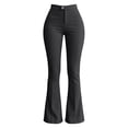 thumbnail image 5 of Bloomae Women Flare Bootcut Yoga Dress Work Pants Pull On Stretchy Button Elastic High Waist Slacks for Business Casual, 5 of 8