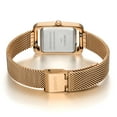 thumbnail image 4 of BERNY Gold Watches for Women, Dainty Stainless Steel Mesh Bracelet Watch, Rectangular Case Roman Dial, Sapphire Crystal, Waterproof, Luxury Ladies Analog Quartz Wrist Watch Gifts (Rose Gold), 4 of 11
