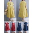 thumbnail image 4 of Vestido, Vestido suelto de mujer con bolsillos Manga corta Vestido informal de vacaciones Tomshoo XX-grande, 4 of 7