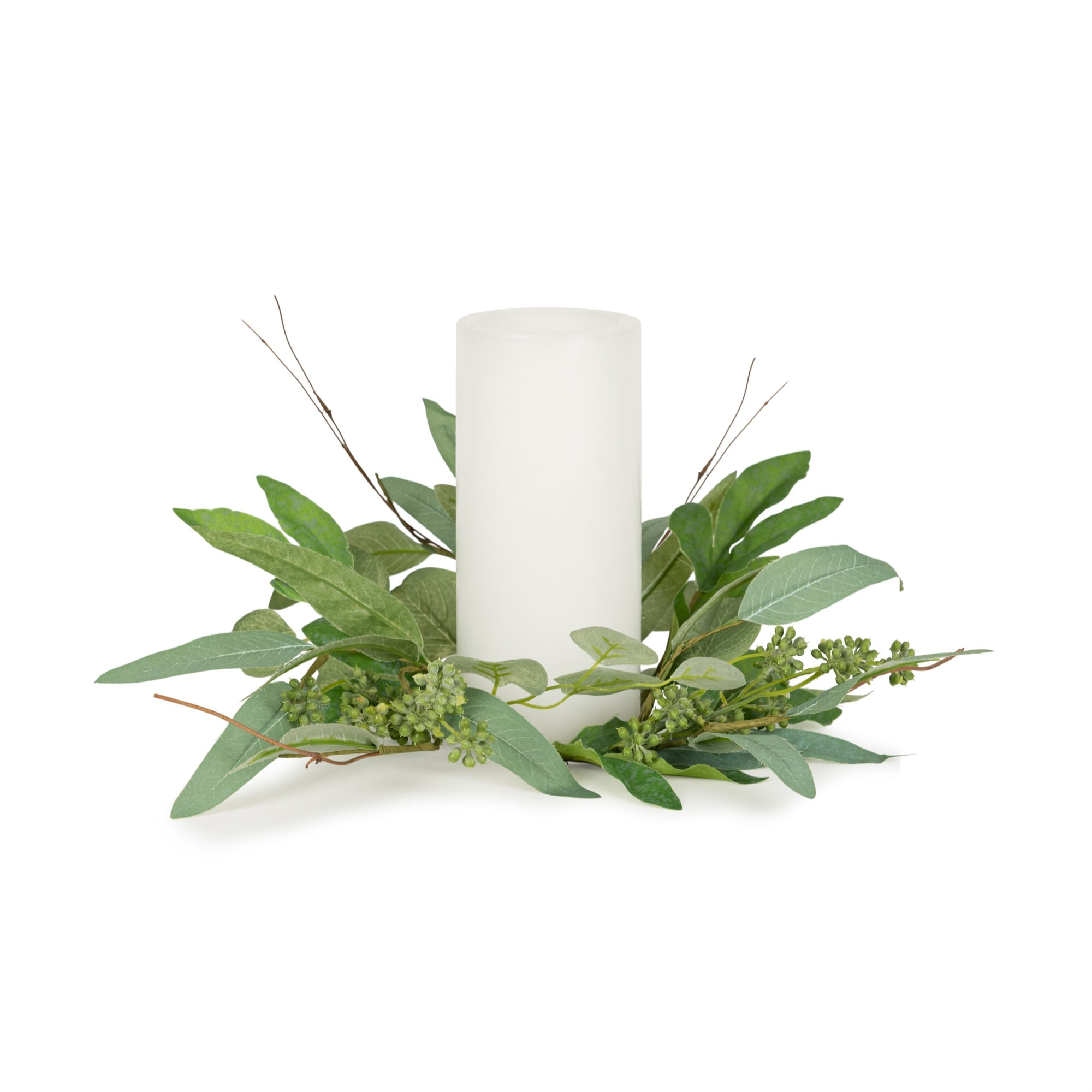 Mixed Eucalyptus Candle Ring 15"D Fabric (Fits a 4" Candle)