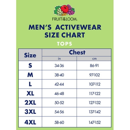 Fruit Of The Loom Womens Size Chart