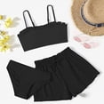 thumbnail image 2 of NIEWTR Teen Girls Swimsuit 3 Piece Tropical Bathing Suit Strap Bikini with Cover Aesthetic Swimsuits for Teen Girls(Black,14-16 Years), 2 of 6
