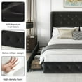 thumbnail image 2 of Breltam Queen Size Bed Frame with 4 Storage Drawers, Wingback Tufted Headboard, LED Lights, Black Velvet Upholstered Platform Bed, No Box Spring Needed, 2 of 9