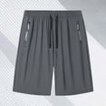 thumbnail image 2 of Zjunqe Ice Silk Active Shorts Quick Dry Athletic Shorts Elastic Waist Drawstring Workout Shorts with Zipper Pockets Lightweight Casual Running Gym Breathable Stretch Bermuda Shorts Dark Gray 4Xl, 2 of 8