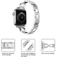 thumbnail image 5 of IBEAR Compatible with Apple Watch Band 41mm 40mm 38mm Silver Women Bracelet Strap, Bling Metal Strap Replacement for iWatch Bands Series 8/76/5/4/3/2/1 Girls Wristband, 5 of 8