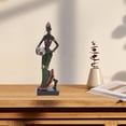 thumbnail image 4 of Zruodwans Vintage African Statue. Hand Sculpture African American Figurines, Exotic Tribal Lady African Art Piece for Home Decor, Figurines Home Decor, 4 of 7