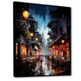 thumbnail image 2 of Designart "Night at the Floating Bazaar Thailand II" Cityscapes Floater Framed Wall Art Living Room, 2 of 7