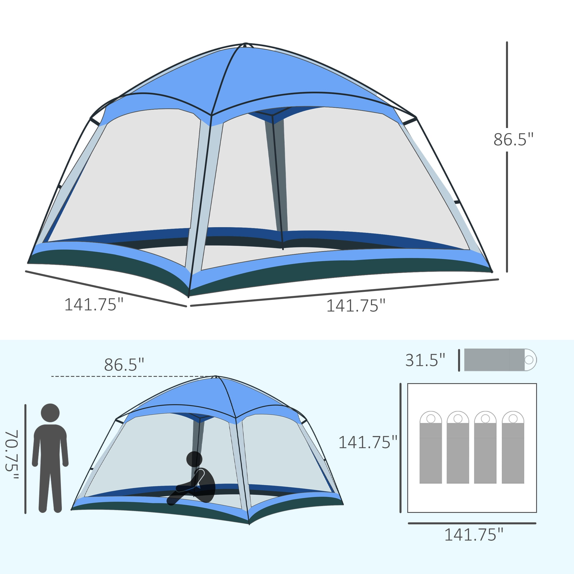E-Z UP® Sprint Instant Shelter, Outdoor Canopy/Shelter, 12
