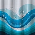 thumbnail image 5 of Orinice  Blue Ombre Shower Curtain Set, Abstract Ocean Shower Curtain, Light Blue Striped Standard Shower Curtain for Modern Bathroom Decor, Aqua Beach Waves Fabric Shower Curtain,  60x72, 5 of 7