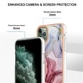 thumbnail image 4 of ELEHOLD for iPhone 11 Pro Max 6.5 inch Marble Case, Clear Electroplated Frame Soft TPU Anti-Scratch Wear-Resistant Wireless Charging Slim Fit Transparent Case for iPhone 11 Pro Max, Rose, 4 of 5