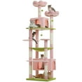 thumbnail image 4 of PEQULTI 81"Extra Large Cat Tree for Indoor Cat Tall Cat Tower with 7 scracthing posts Pink, 4 of 7