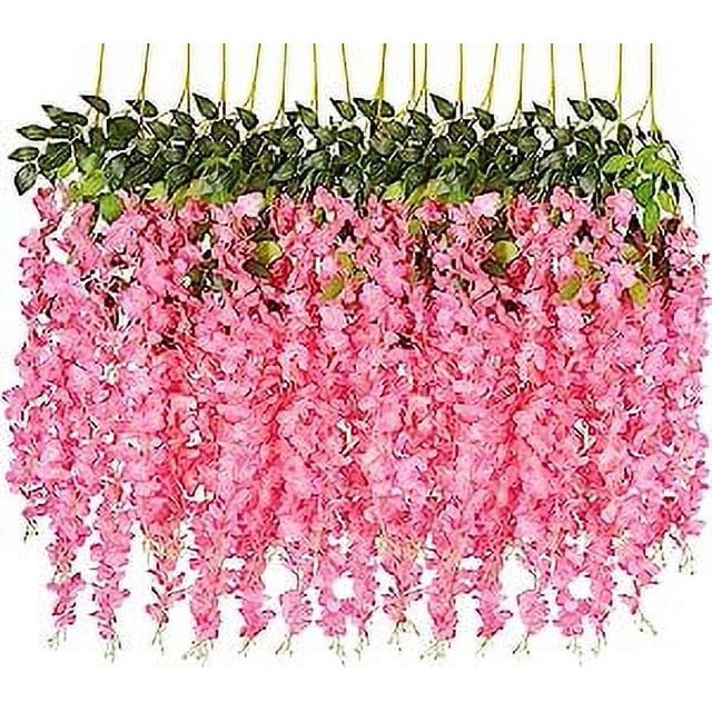 Nvzi-a - Guirnalda colgante de glicina artificial (6 unidades), color rosa