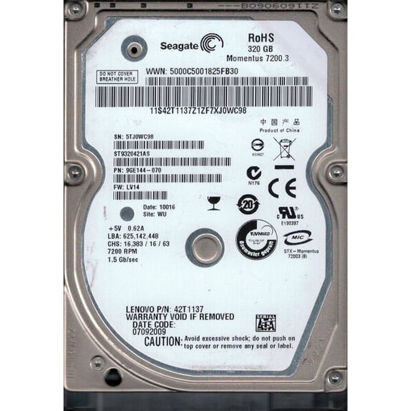 ST9320421AS P/N: 9GE144-070 F/W: LV14 Seagate 320GB