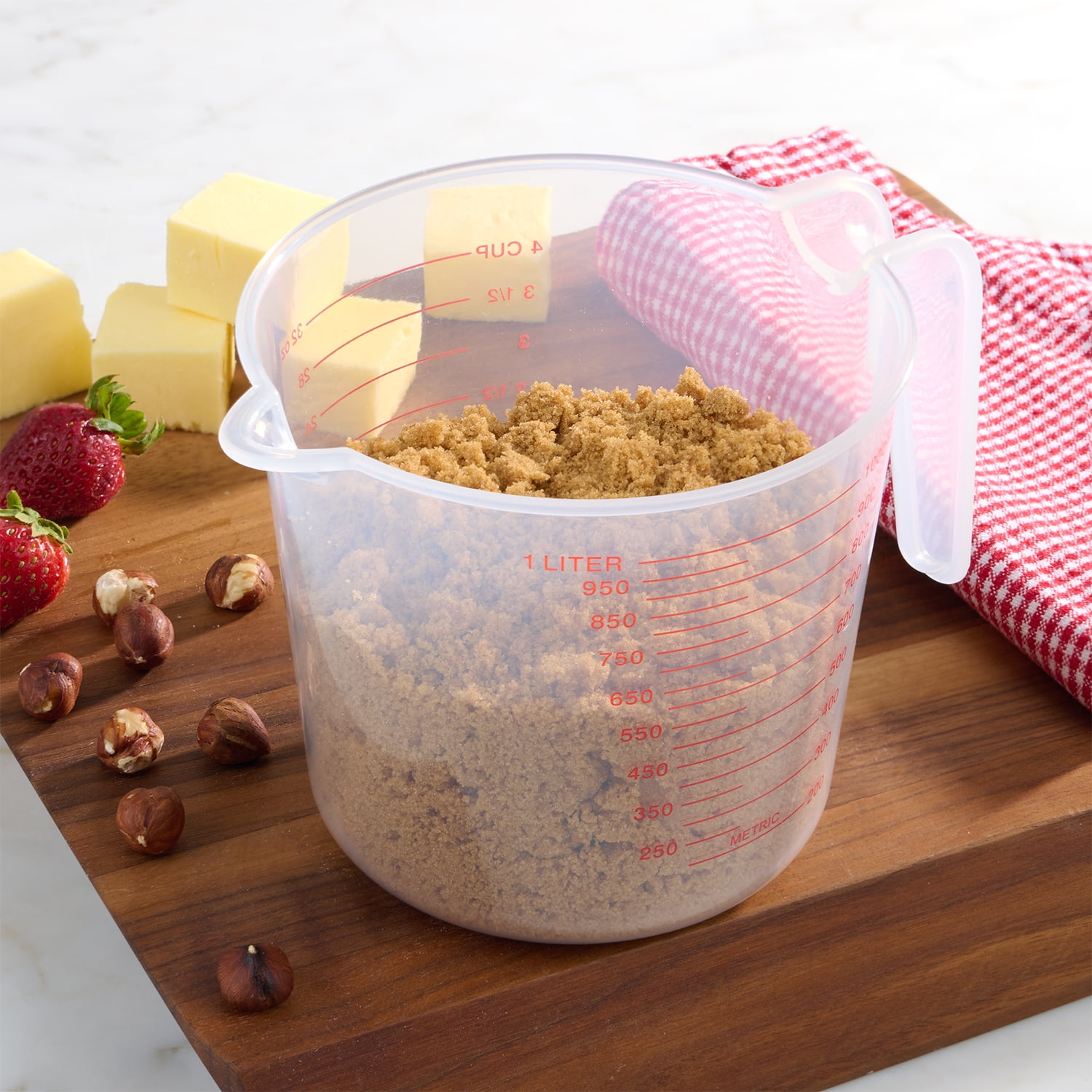 Mainstays 4 Cup PP Plastic Measuring Cup, 32 oz, Clear