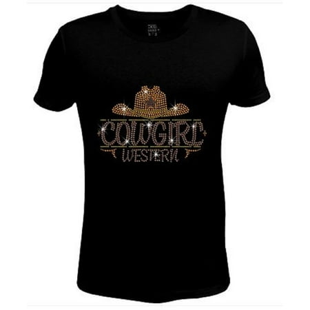 Bling Rhinestone Womens T Shirt Western Cowgirl Hat  JRW-528-SC