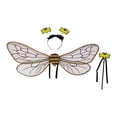 thumbnail image 2 of Diadema con alas de abeja, divertida decoración, accesorio de disfraz, accesorios festivos y adorables para disfraces. Juego de 3 piezas de café y negro, 2 of 9