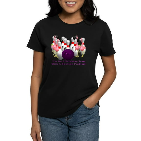 CafePress - Bowling Problem Women's Dark T Shirt - Women's Traditional Fit Dark T-Shirt
