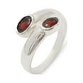 thumbnail image 1 of LBG British Made 925 Sterling Silver Natural Garnet Womens Band Ring - 33 size options - Size 7, 1 of 6