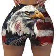 thumbnail image 2 of Logiee Retro American Eagle A Print Women's Biker Shorts,Workout Gym Shorts,Scrunch Shorts,Tummy Control Hidden Scrunch Running Yoga Shorts-Large, 2 of 8