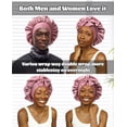 thumbnail image 4 of Satin Bonnet for Sleeping, Double Layer Hair Bonnet with Elastic Tie Band, Soft Night Cap for Curly and Straight Hair(Bean Paste + Pink), 4 of 6