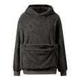 thumbnail image 4 of Boys Girls Sweatshirt with Dog Pouch Fuzzy Pet Sling Hoodie Long Sleeve Dog Pocket Hoodie Fall Clothes 5-6 Years, 4 of 6