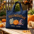 thumbnail image 4 of Halloween Tote Bag Ghost Witch Pumpkin Floral Print Quilted Shoulder Handbag for Shopping Travel Casual Daily Use Women, 4 of 4