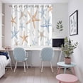 thumbnail image 5 of Orange Blue Starfish Kitchen Curtains 63 Inch Length, Summer Beach Coastal Ocean Grommet Top Bedroom Living Room Curtains, Light Filtering Cafe Curtain Drapes 2 Panels Set 104''x63'', 5 of 9