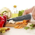 thumbnail image 4 of Kitchen Knife 5" Utility Knives Stainless Steel Japanese Chef Knives Damascus Laser Vegetables Slicing Fruits Paring Knife with ABS Ergonomic Handle,Gray, 4 of 7