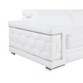 thumbnail image 6 of 47" White and Silver Genuine Leather Lounge Chair, 6 of 10