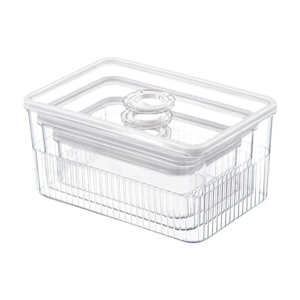 Contenedor de almacenamiento, organizador de gabinete con tapa, contenedor de almacenamiento de alimentos, refrigerador, organizador de alimentos para 3 piezas