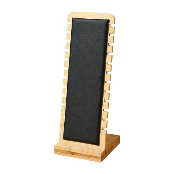 Mornei Jewelry Stand Freestanding Necklace Organizer Bamboo Decorative Showcase Jewelry Black